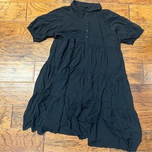 Torrid womens maxi washable challis hi-low tiered shirt dress